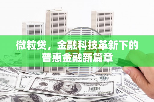 同德微粒贷，金融科技革新下的普惠金融新篇章
